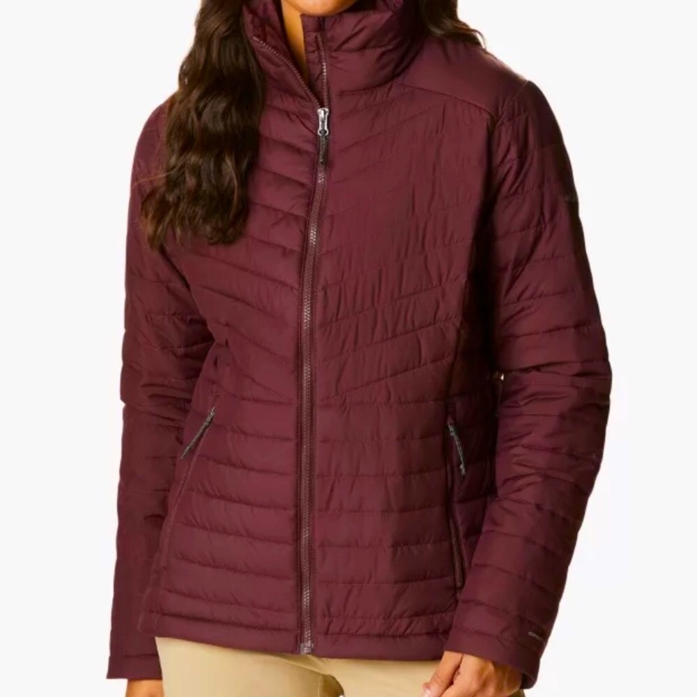 COLUMBIA Women's Slope Edge Puffer Jacket Omni-Heat Burgundy Red SZ XS